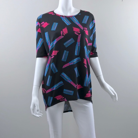 {LuLaRoe} Lipstick Print Irma Tunic Top - Picture 1 of 6